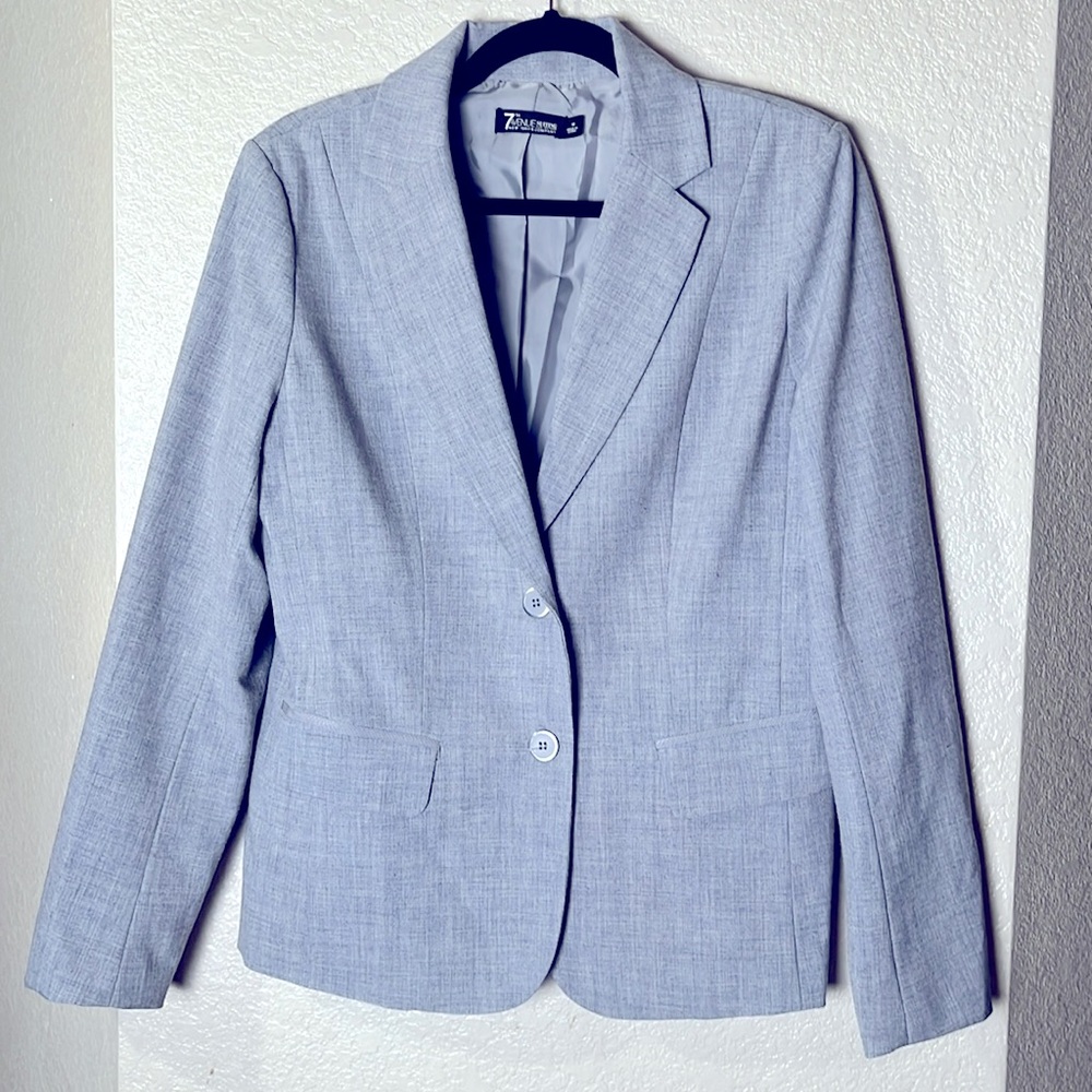 Seventh Avenue New York & Company Light Gray Women's Two-Button Blazer Size 10